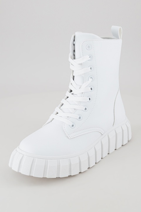 MUSK, Telitalpú műbőr bakancs, Fehér, 39