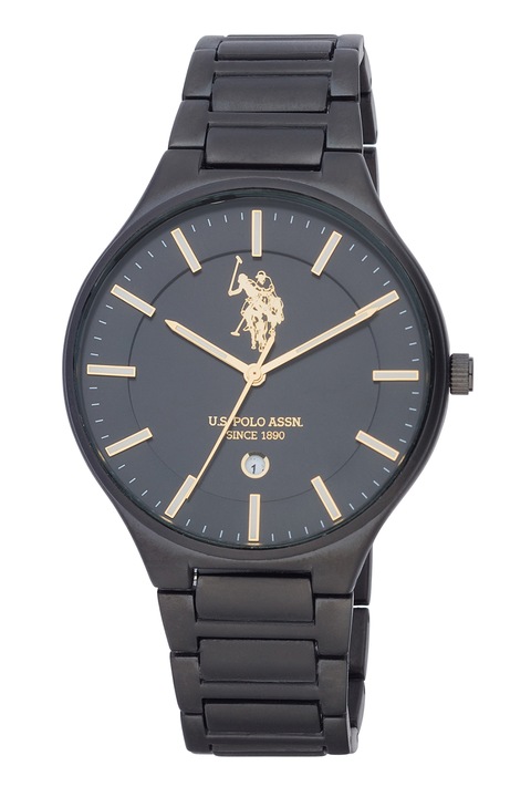 U.S. Polo Assn., Кварцов часовник с лого, Черен