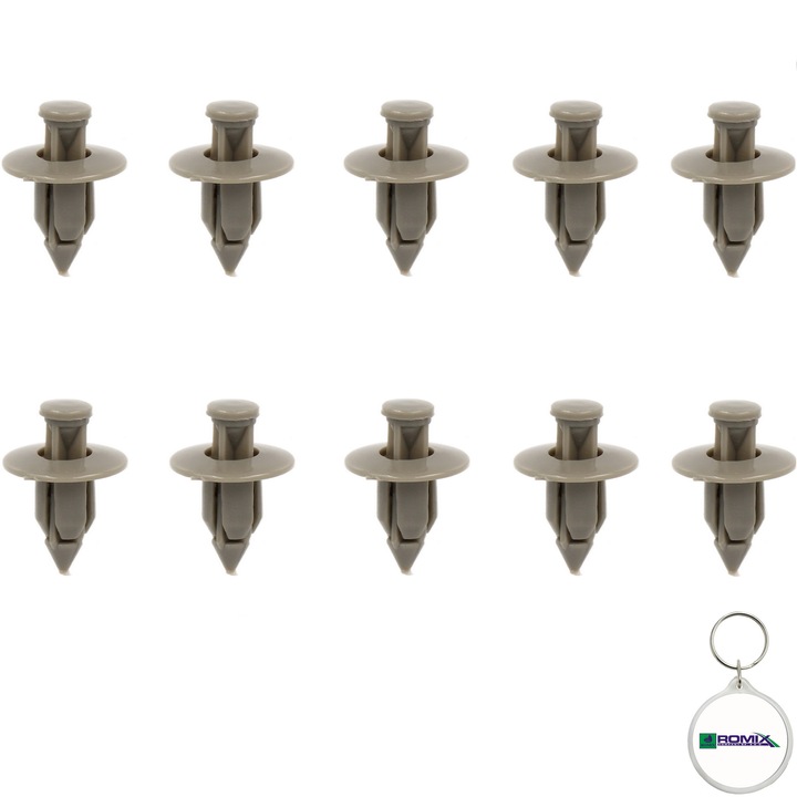 Set 10 buc. pin fixare tapiterie pentru SUZUKI/MITSUBISHI 6.9X14.5MM si breloc Romix