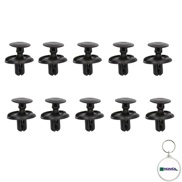 Set 10 buc. pin fixare tapiterie pentru TOYOTA/SUZUKI 7X10.3MM si breloc Romix