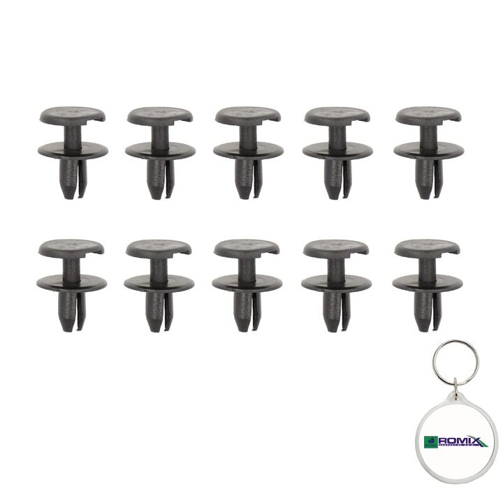 Set 10 buc. pin fixare tapiterie pentru OPEL 6X10.6MM si breloc Romix
