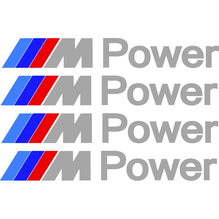 Set 4 Stickere Bmw, Manere, Alb, 11,5 cm x 1,6 cm