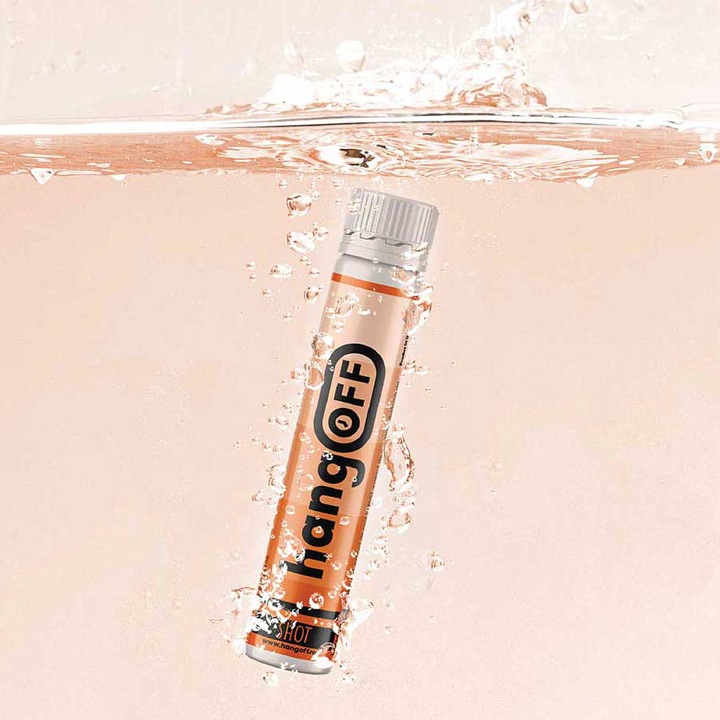 Pachet 10 x hangOFF SHOT, supliment alimentar anti-mahmureala, 25ml