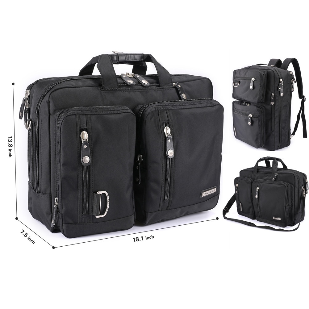 Geanta laptop multifunctionala FreeBiz, 18.4", Atasabila la bagaj, Negru