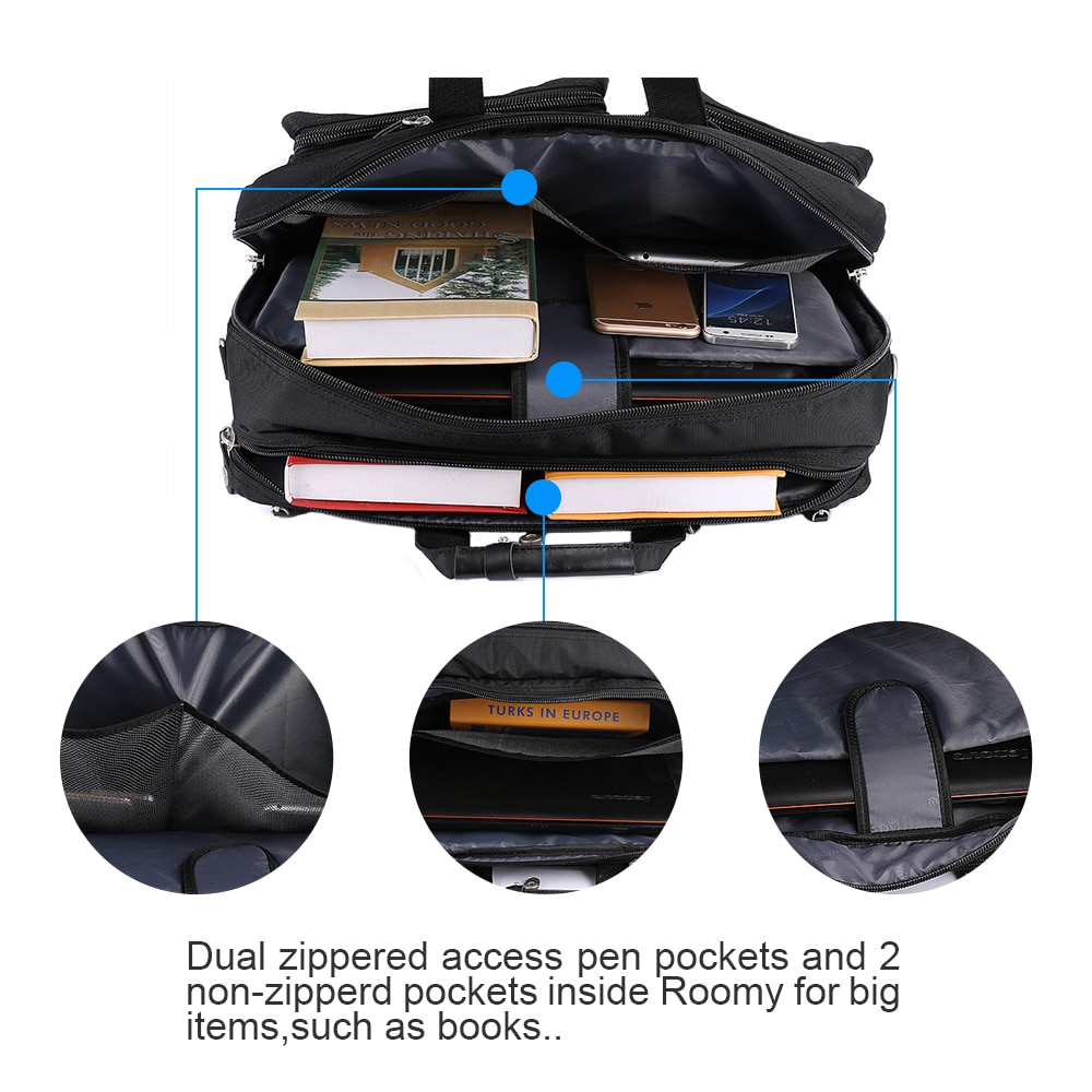 Geanta laptop multifunctionala FreeBiz, 18.4", Atasabila la bagaj, Negru