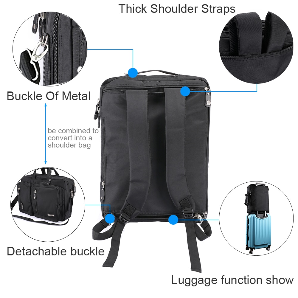 Geanta laptop multifunctionala FreeBiz, 18.4", Atasabila la bagaj, Negru