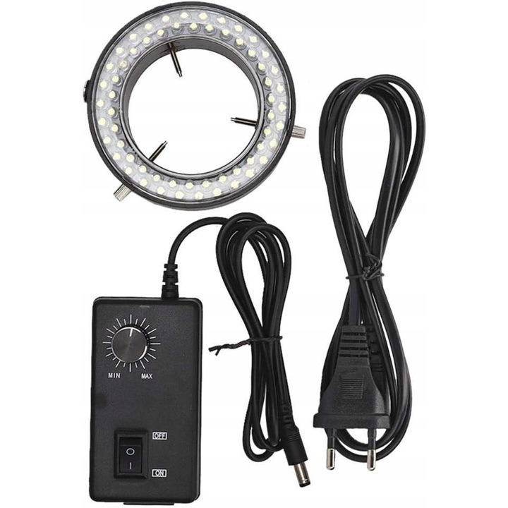 Állítható mikroszkóp megvilágító, Rosfiz, 144xLED, Fekete