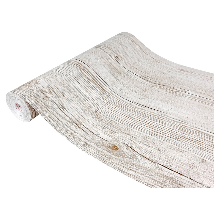 Autocolant mobila de bucatarie, 67.5 x 200 cm, DecoMeister®, Model Pin Aurelio Alb, C020-067R0200