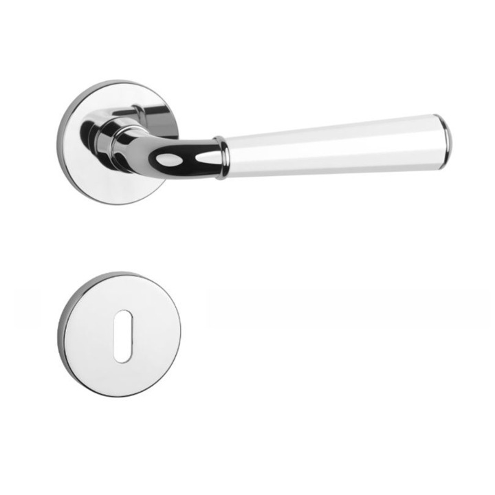 Maner usa MIX rozeta cheie crom lucios cu alb