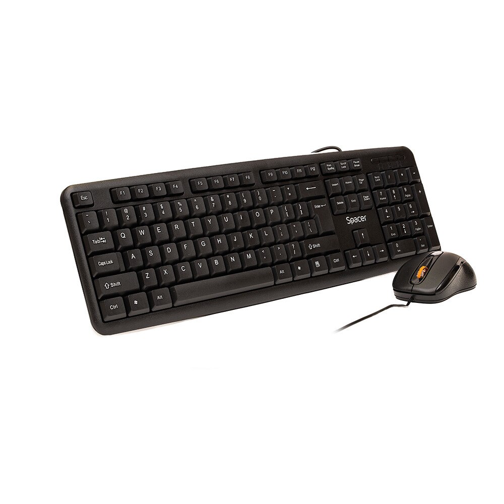 Kit tastatura+mouse Wired Spacer Usb Qwerty Keyboard + Optical Mouse Combo Spds-S6201