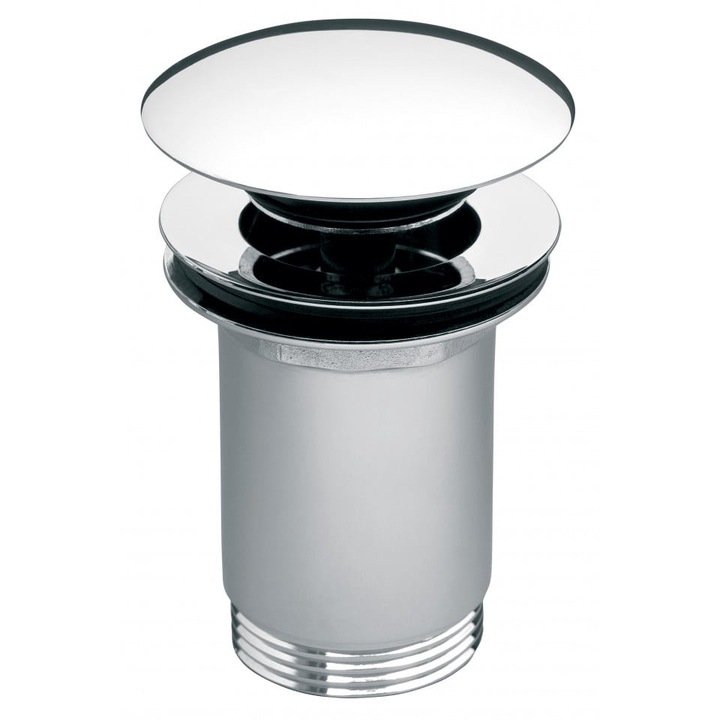 Ventil lavoar Ferro Rotondo, click-clack, cu preaplin, 5/4", alama, Crom