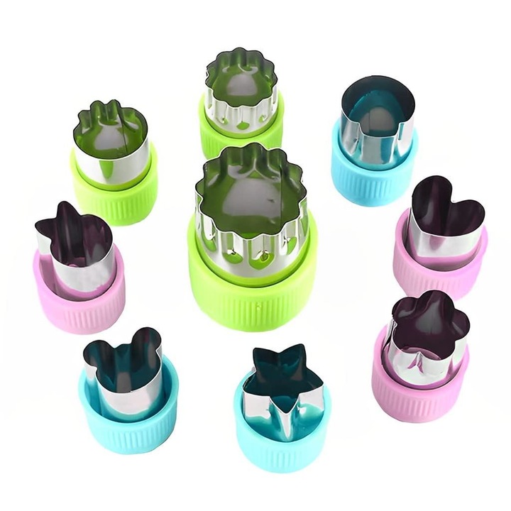 9 darabos kivágó készlet, Süteményekhez, Süteménybélyegek, Keksz, Gyümölcs, 527COF