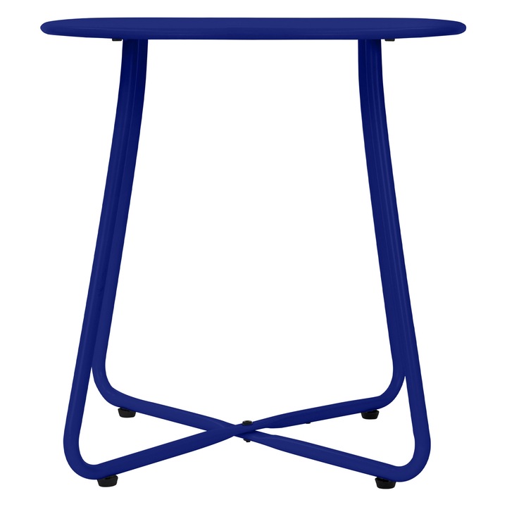 Masa laterala ML-Design, albastra, 52 x 46 cm, de otel, constructie stabila, in forma de X