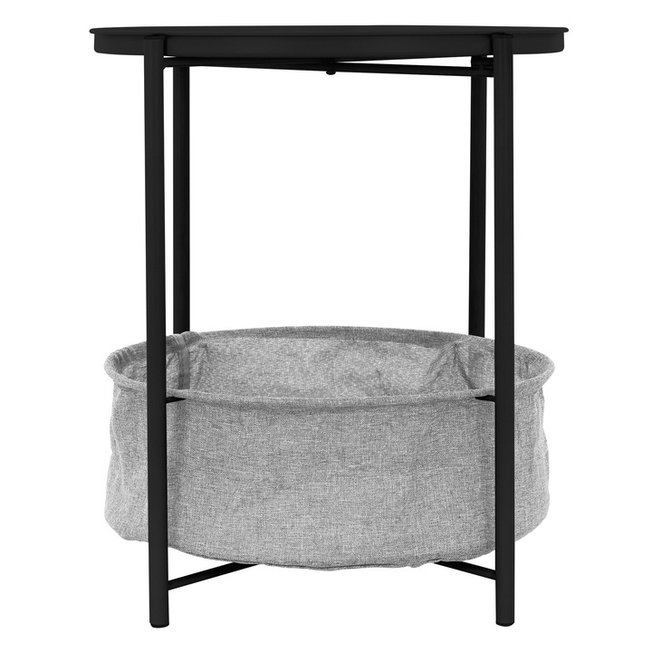 Masa rotunda ML-Design, negru, 46 cm x 51 cm, metal, design unic si atemporal