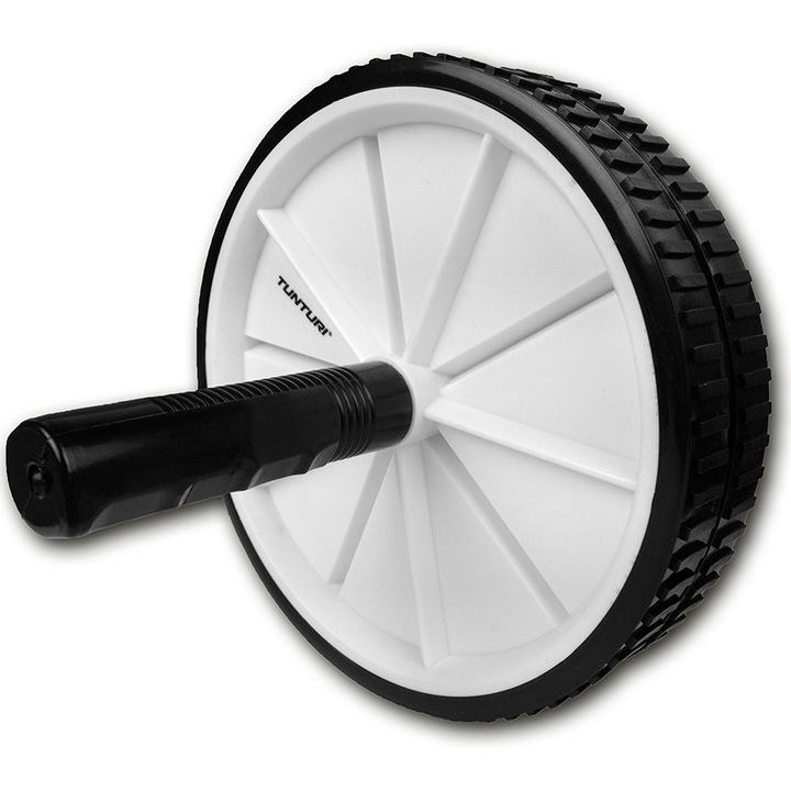 Уред за тренировки Tunturi Double Exercise Wheel, 18,5x24x18,5 см, 0,58 кг, Черен/бял