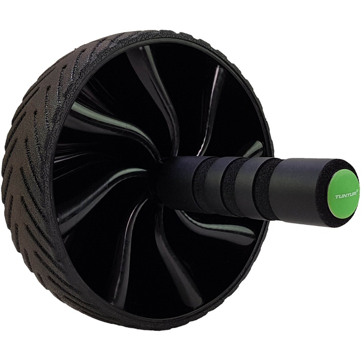 Уред за коремни преси Tunturi Exercise Wheel Black, 17x31x17 см, 0.40 кг, Черен/Зелен