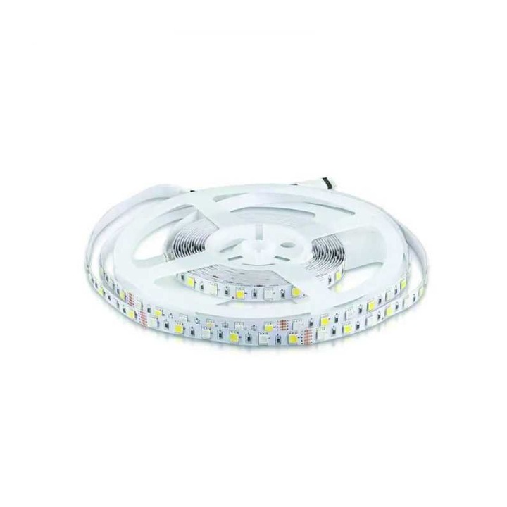 LED лента SMD5050 60LED/m 8W/m 357lm/m RGB+W топло бяло P20 5m V-TAC SKU-212553