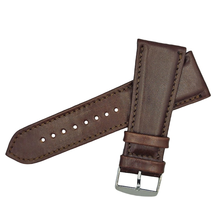 Curea ceas piele naturala maro, HandMade
