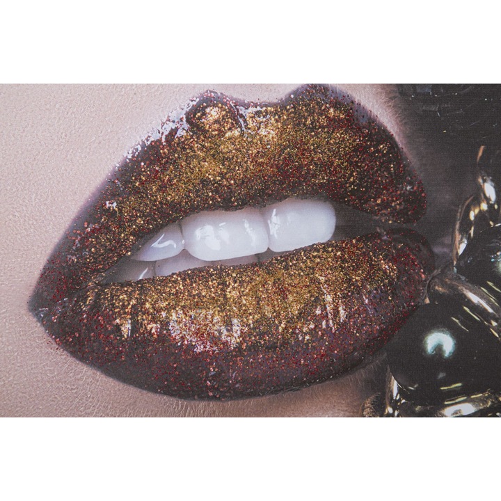 Mauro Ferretti Beautiful Lips Kézzel készített dekoratív festmény, 80X3,8X120 cm, Többszínű