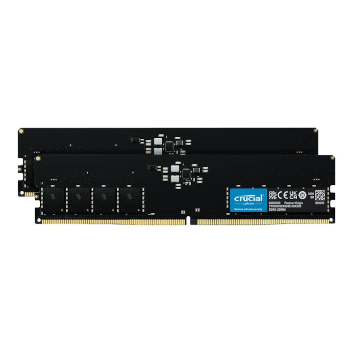 Комплект оперативни памети Crucial - DDR5 - 64 GB: 2 x 32 GB - DIMM 288-пинов - 5600 MHz / PC5-44800 - небуфериран (CT2K32G56C46U5)