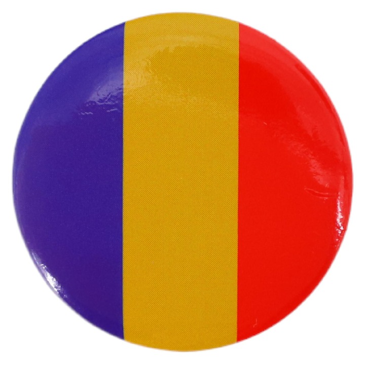 Значка, румънско знаме, кръгла, NO913,3 cm, многоцветна