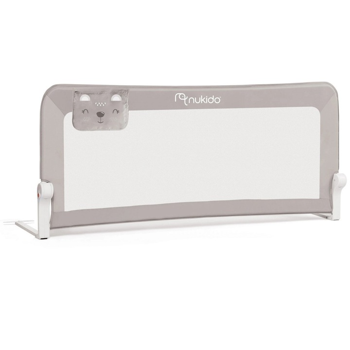 Biztonsági sorompó az ágyhoz, Nukido, Ágyrács, 150 x 66 x 35 cm, szürke, 722300