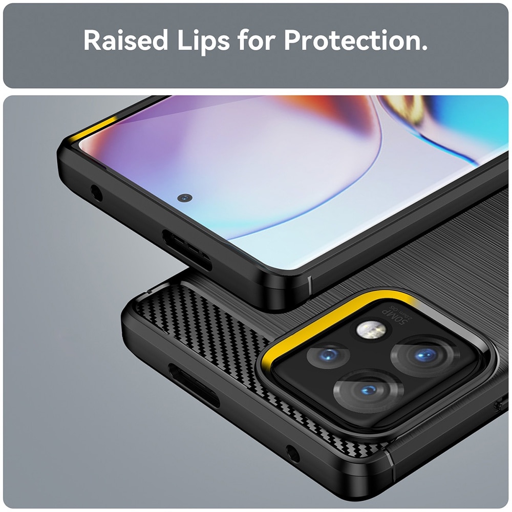 Husa Motorola Edge 40 Pro - Techsuit Carbon Silicon - Negru