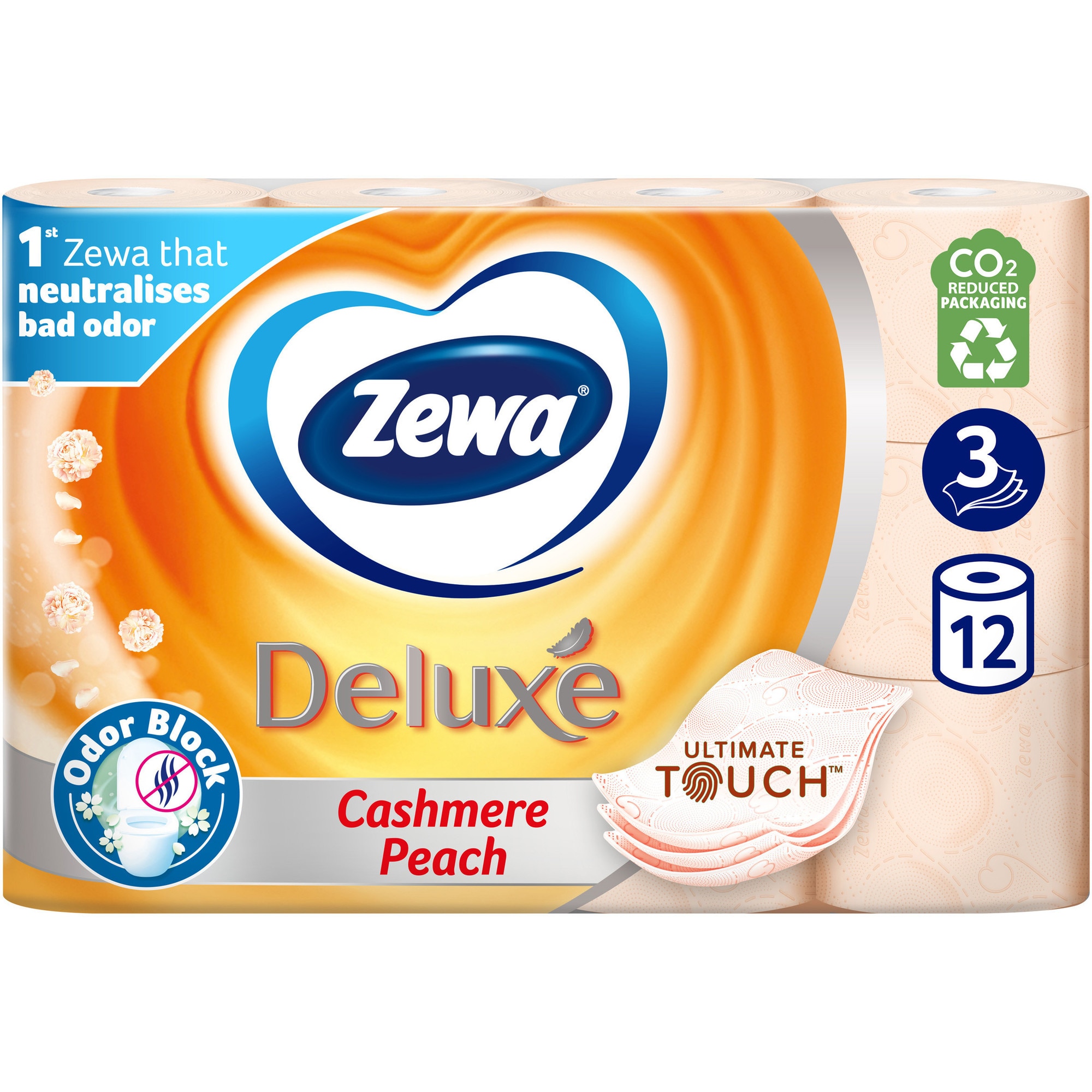 Hartie igienica Zewa Deluxe Cashmere Peach, 3 straturi, 12 role