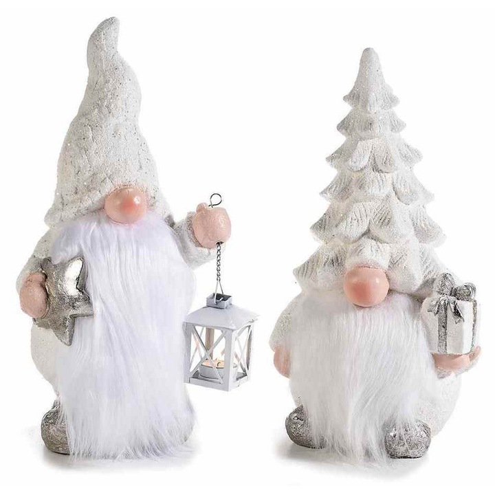 Set 2 figurine Mos Craciun polirasina 25x16.5x46 cm, 23x18x41 cm