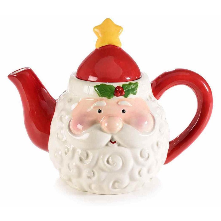 Ceainic Craciun ceramica 19.5x11.5x16 cm, 600 ml