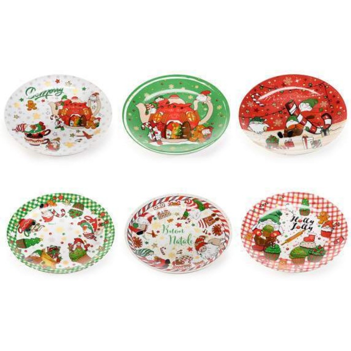Set 6 platouri portelan Gnomi 20 cm