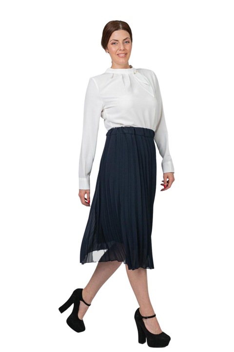 Тъмносиня воал пола с ластик на талията, Тъмносин, One Size