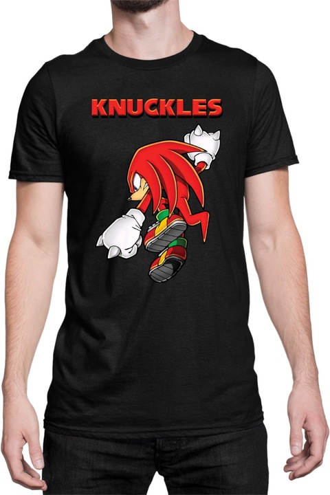 Férfi póló Sonic The Hedgehog Tralala Knuckles 05, Fekete
