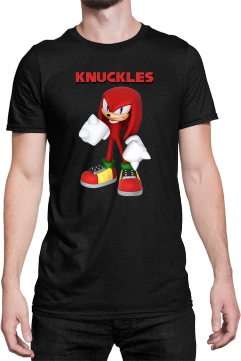 Férfi póló Sonic The Hedgehog Tralala Knuckles 07, Fekete