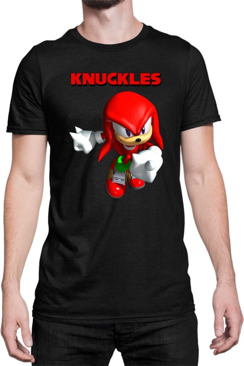 Férfi póló Sonic The Hedgehog Tralala Knuckles 08, Fekete
