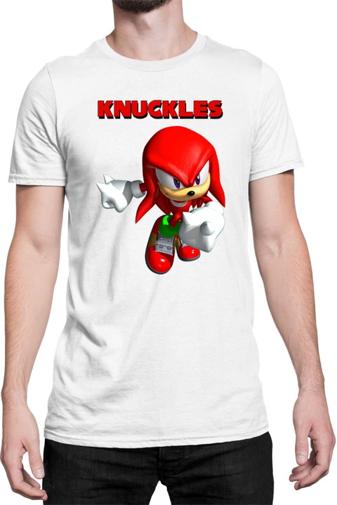 Férfi póló Sonic The Hedgehog Tralala Knuckles 08, Fehér