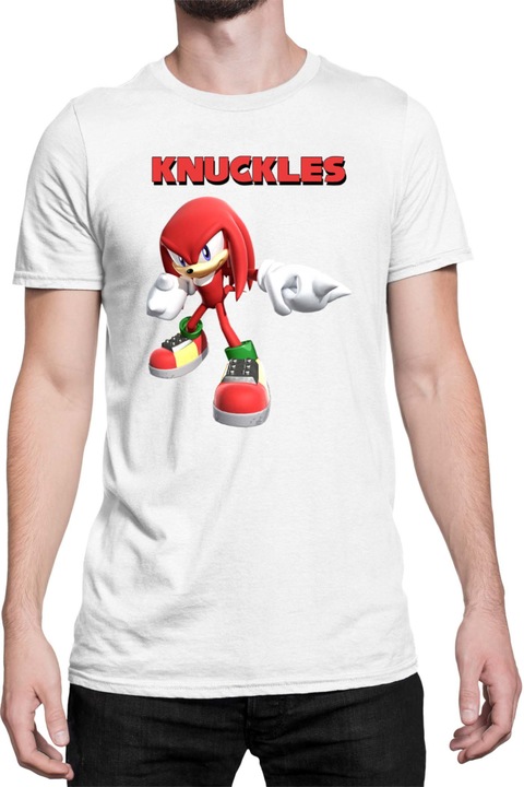 Férfi póló Sonic The Hedgehog Tralala Knuckles 09, Fehér