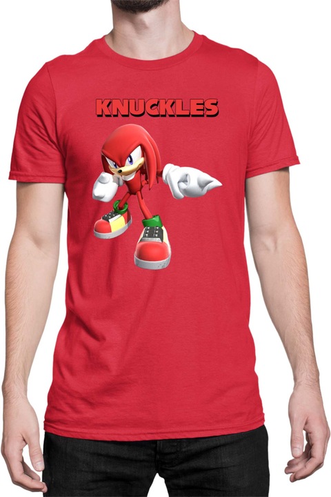 Мъжка тениска Sonic The Hedgehog Tralala Knuckles 09, Червен, S