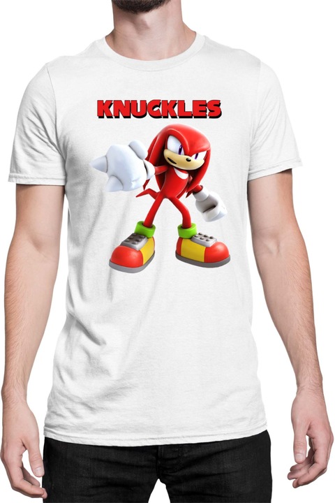 Férfi póló Sonic The Hedgehog Tralala Knuckles 10, Fehér