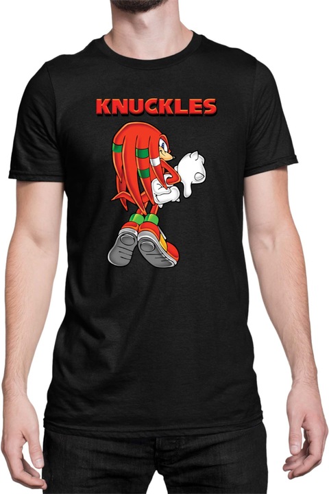 Férfi póló Sonic The Hedgehog Tralala Knuckles 11, Fekete