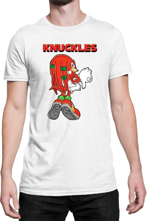 Férfi póló Sonic The Hedgehog Tralala Knuckles 11, Fehér