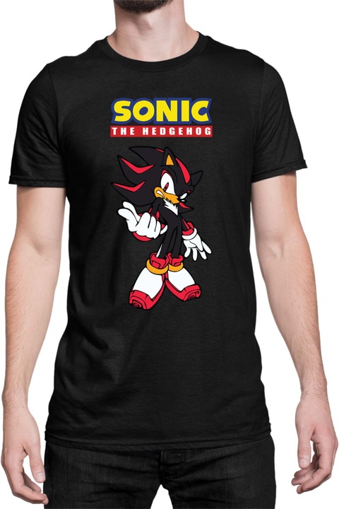 Férfi póló Sonic The Hedgehog Tralala Shadow 01, Fekete