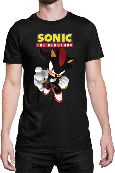 Férfi póló Sonic The Hedgehog Tralala Shadow 07, Fekete