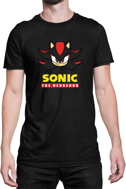 Férfi póló Sonic The Hedgehog Tralala Shadow Face 01, Fekete