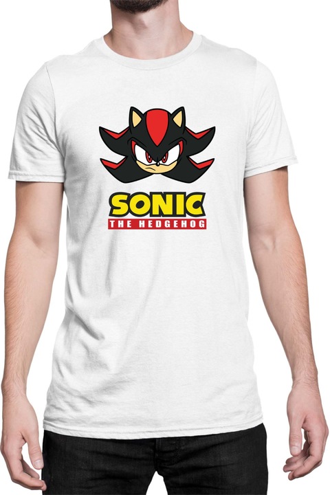 Férfi póló Sonic The Hedgehog Tralala Shadow Face 01, Fehér