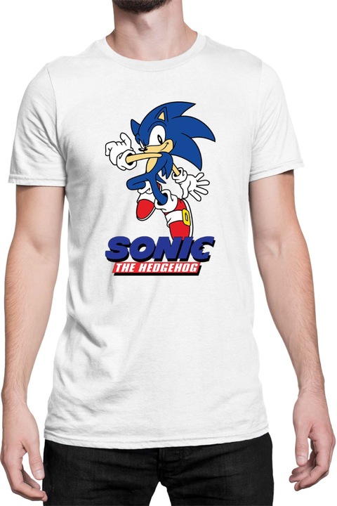 Férfi póló Sonic The Hedgehog Tralala Sonic 09, Fehér
