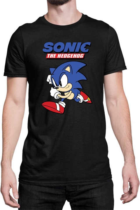 Férfi póló Sonic The Hedgehog Tralala Sonic 16, Fekete
