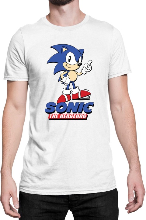 Férfi póló Sonic The Hedgehog Tralala Sonic 15, Fehér