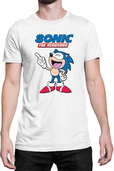 Férfi póló Sonic The Hedgehog Tralala Sonic 17, Fehér