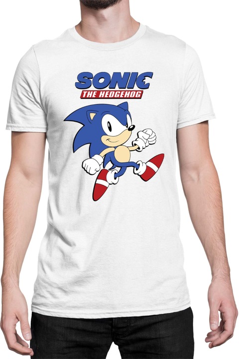 Férfi póló Sonic The Hedgehog Tralala Sonic 18, Fehér